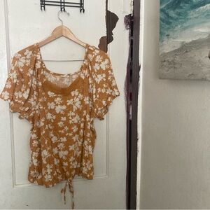 Como Blu Women’s Plus Ruffled Tie Front Blouse size 1X